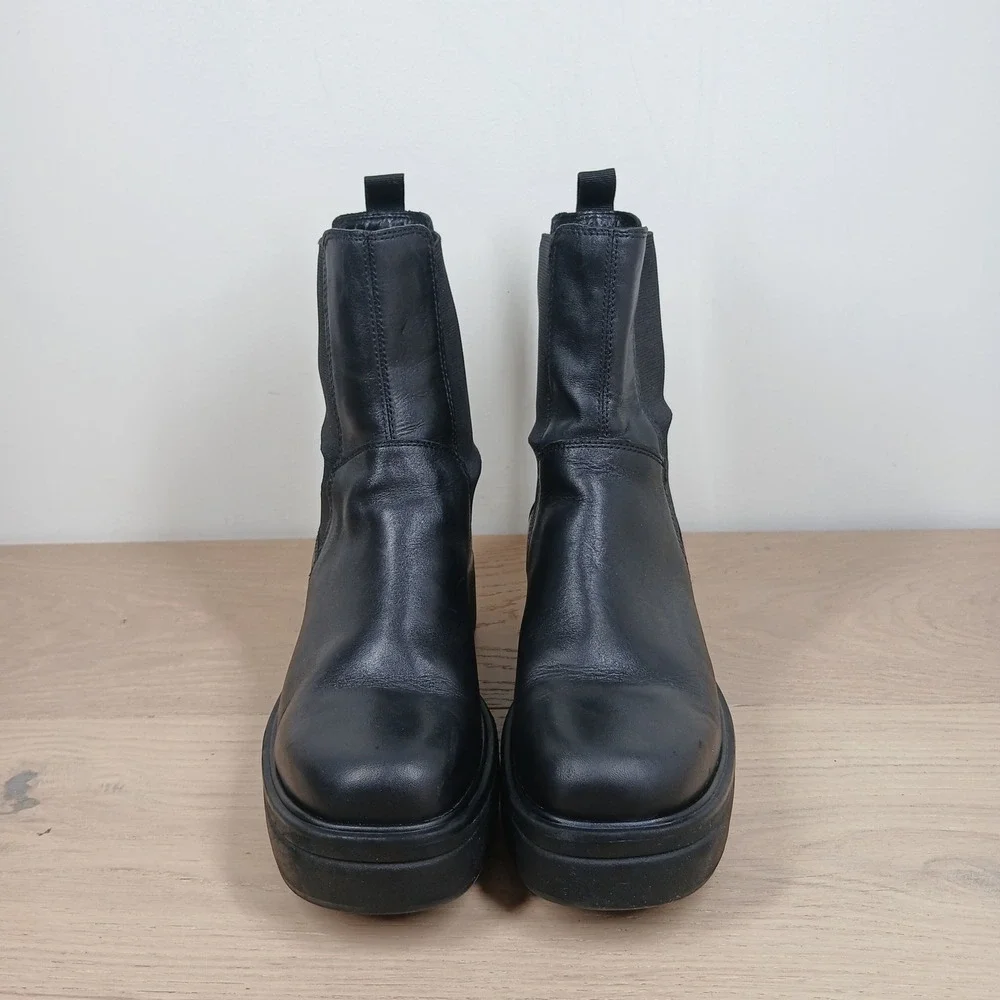 Vagabond Platform Chelsea Boots Women 7 Black Leather Chunky Platform Goth
